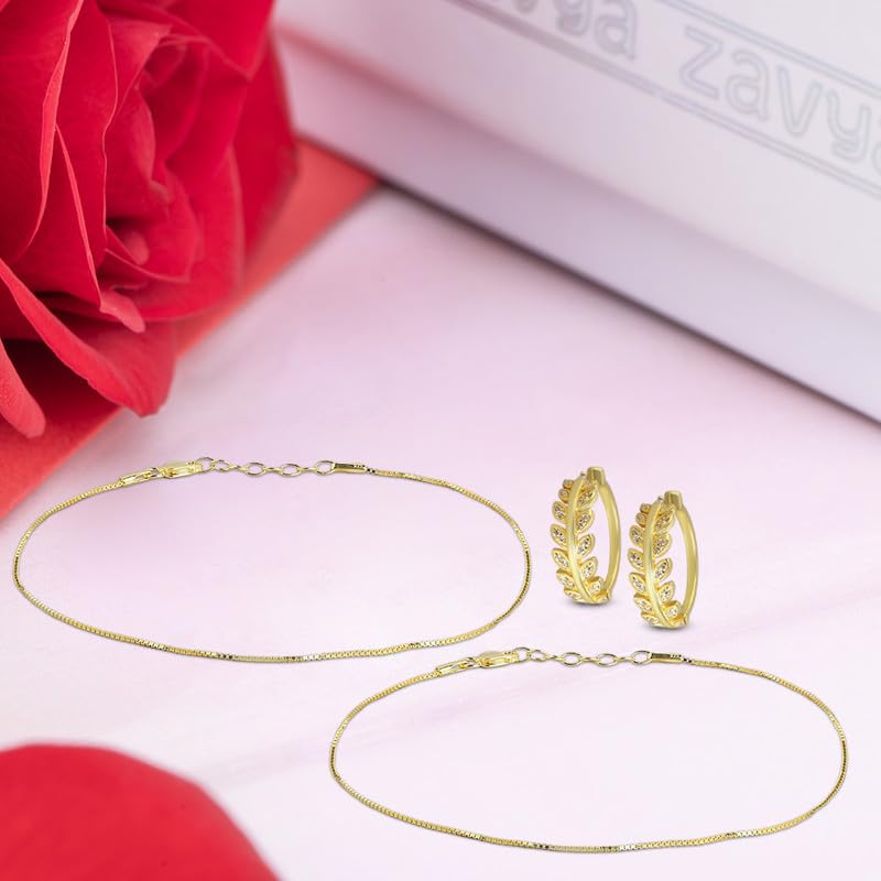 925 Sterling Silver Leaf Plated CZ Jewelry Set